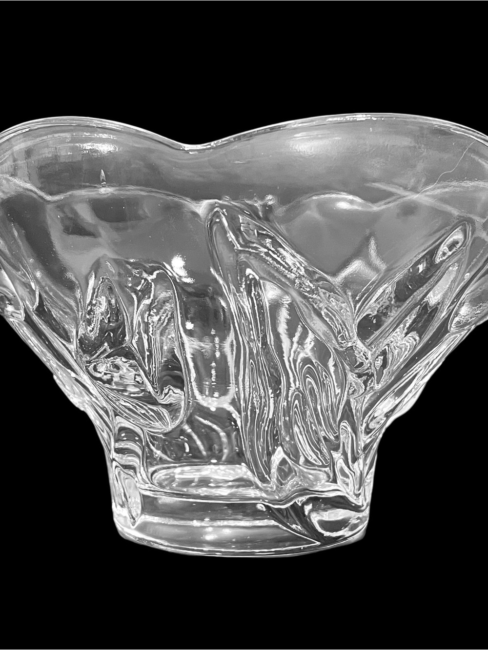Vintage 1970s Mikasa Germany "Spring Debut" Clear Tulips Crystal Serving Bowl - Picture 2 of 8